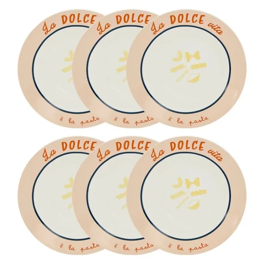 Komplet 6 porcelanowych talerzy głębokich „Della Pasta”, 22 cm