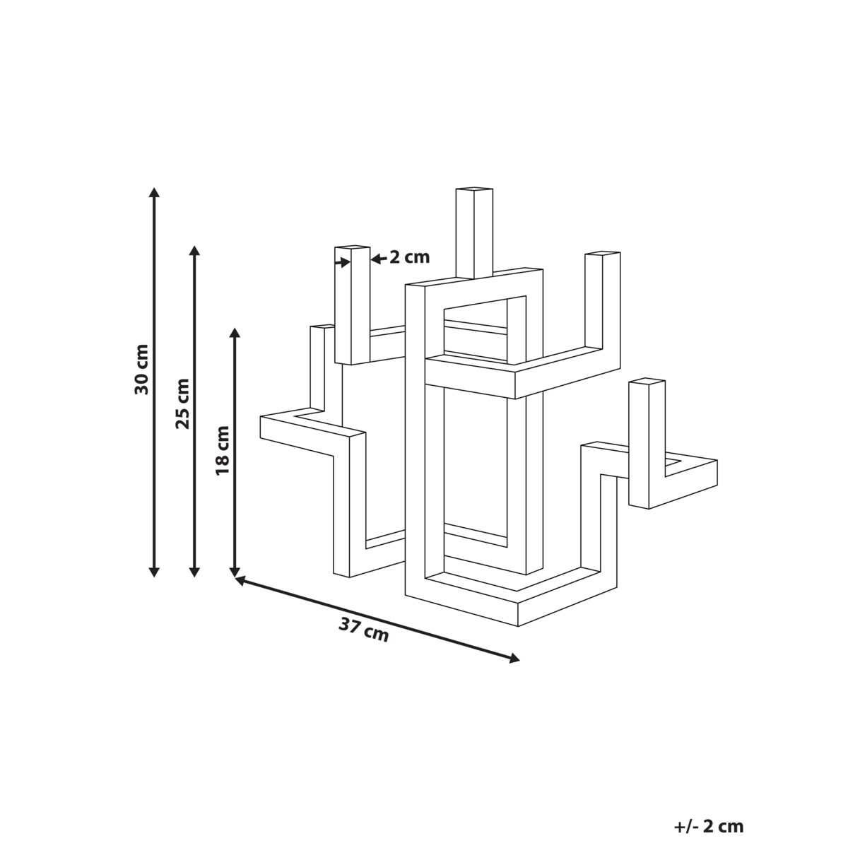 Świecznik RAPOSO Metal 30 cm Złoty