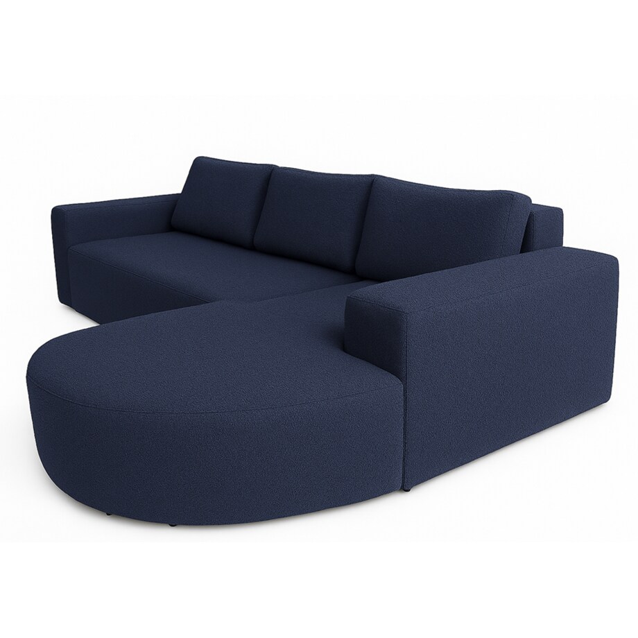 Narożnik Vello z funkcją spania do salonu,prawostronny- catch me granatowy