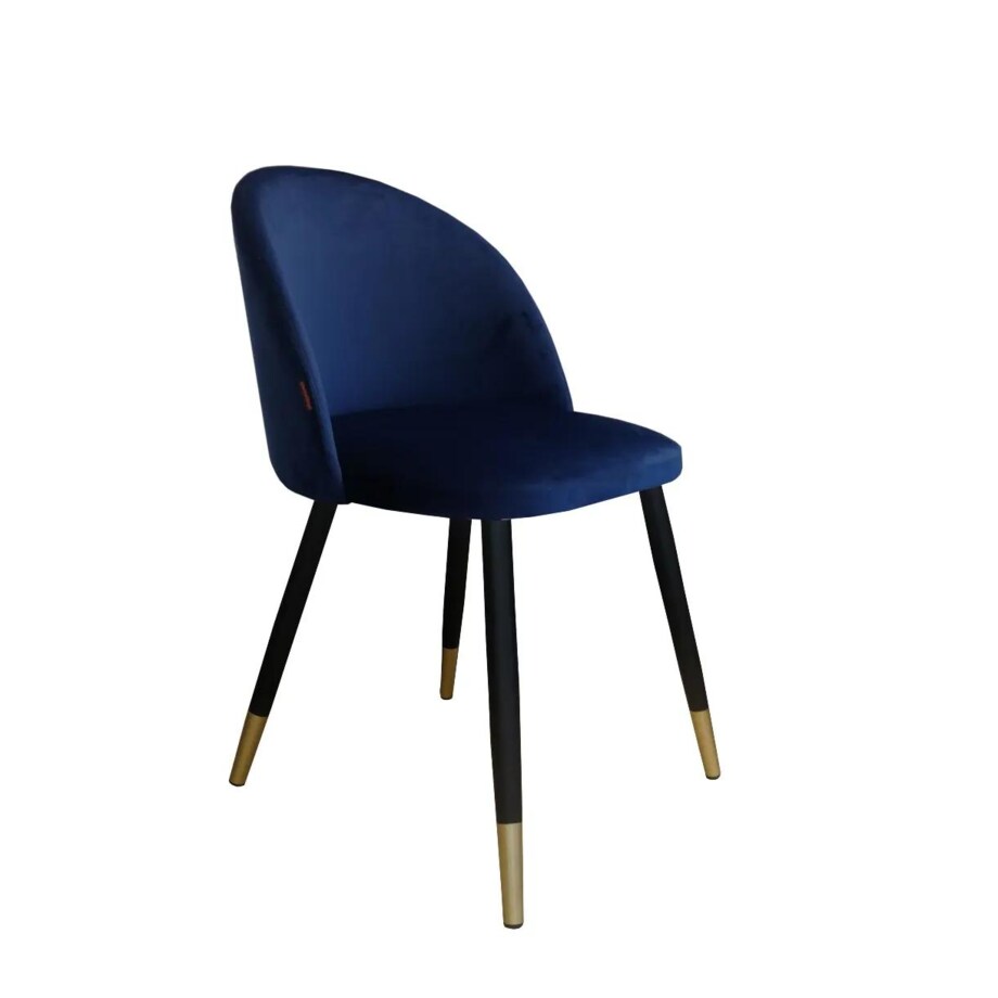 Krzesło CLAUDINE 1 VELVET GOLD granatowe