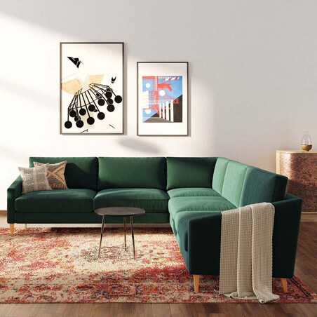 Karoto sofa narożna uniwersalna Ciemnozielona