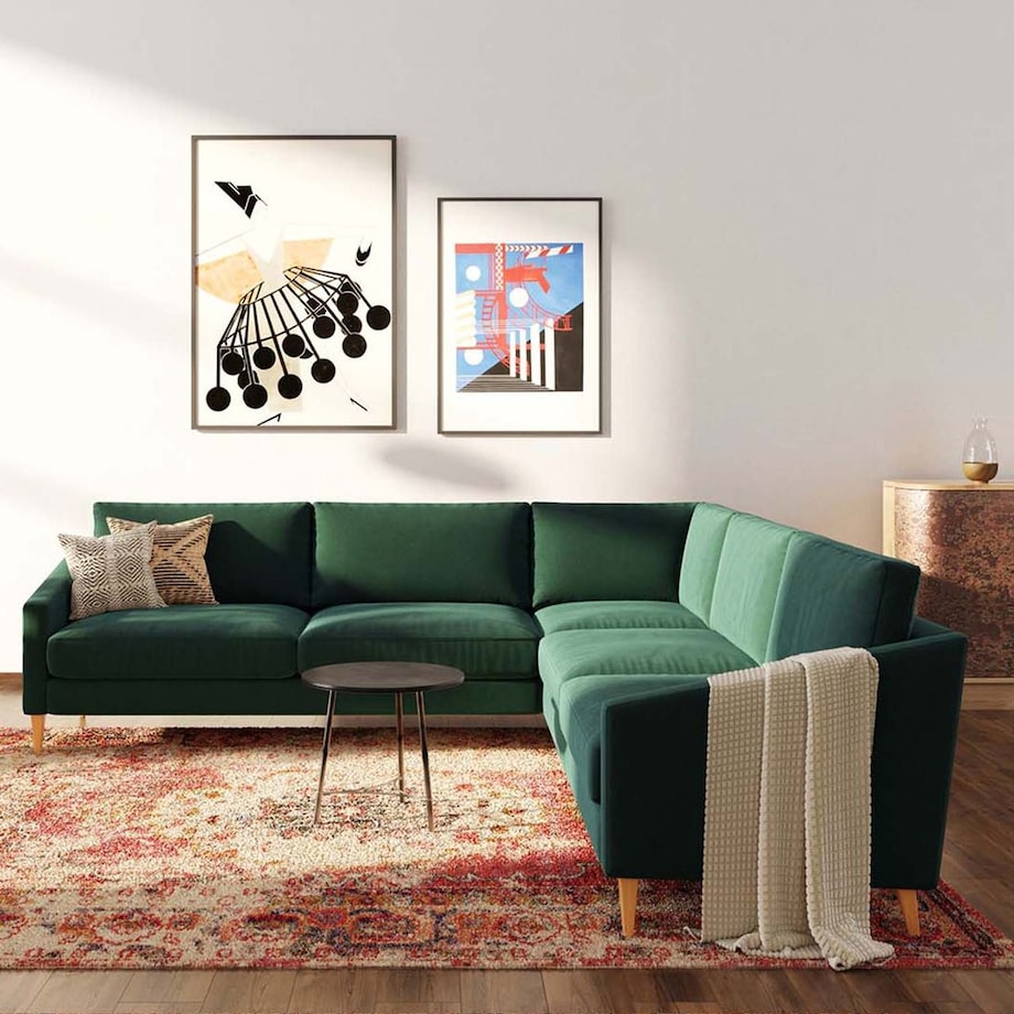 Karoto sofa narożna uniwersalna Ciemnozielona