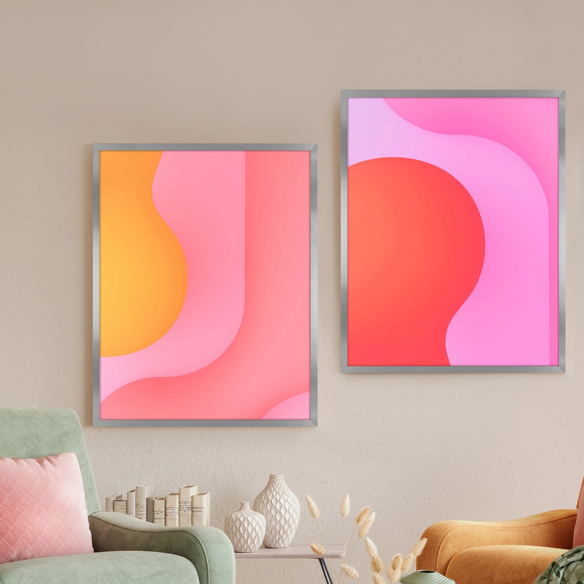 Srebrna ramka na zdjęcia 40x50 cm rama MDF ramki do zdjęć 50x40 cm srebrny FRAMAI®