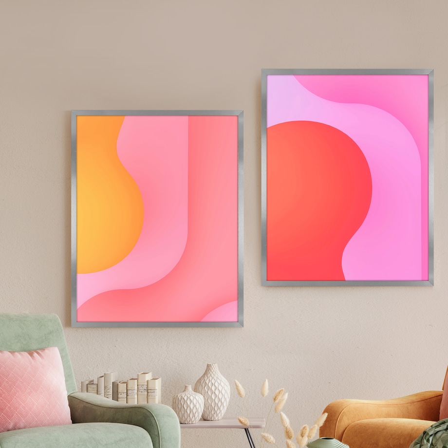 Srebrna ramka na zdjęcia 40x50 cm rama MDF ramki do zdjęć 50x40 cm srebrny FRAMAI®
