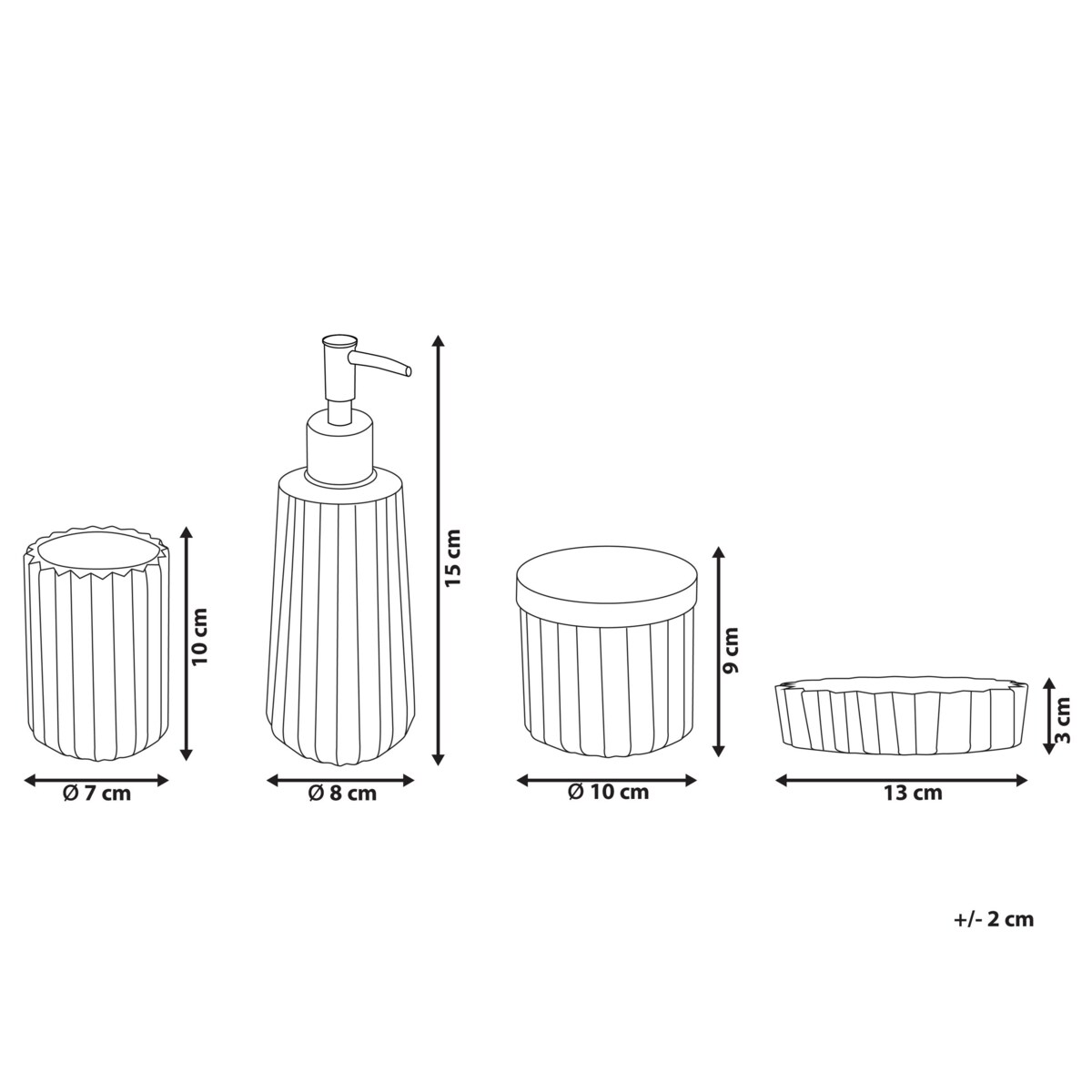 4-częściowy zestaw akcesoriów łazienkowych szklany różowy CARDENA