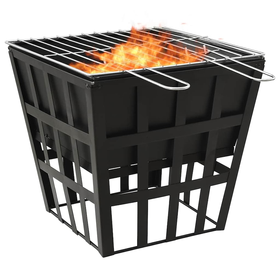 vidaXL Palenisko i grill 2-w-1, 34 x 34 x 48 cm, stal