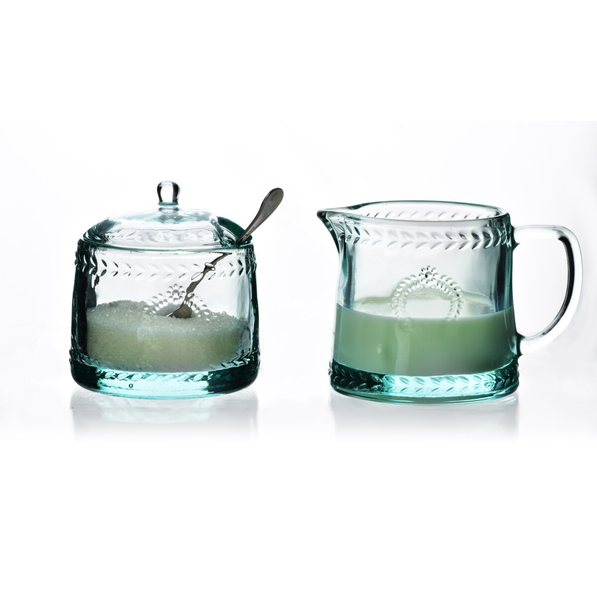 ECILA LIGHT Komplet cukiernica śr 9xh7,3cm z mlecznikIEM 300ml