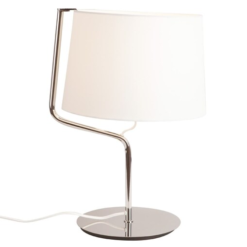 Biurowa lampka z abażurem CHICAGO T0030 Maxlight metal tkanina chrom biała