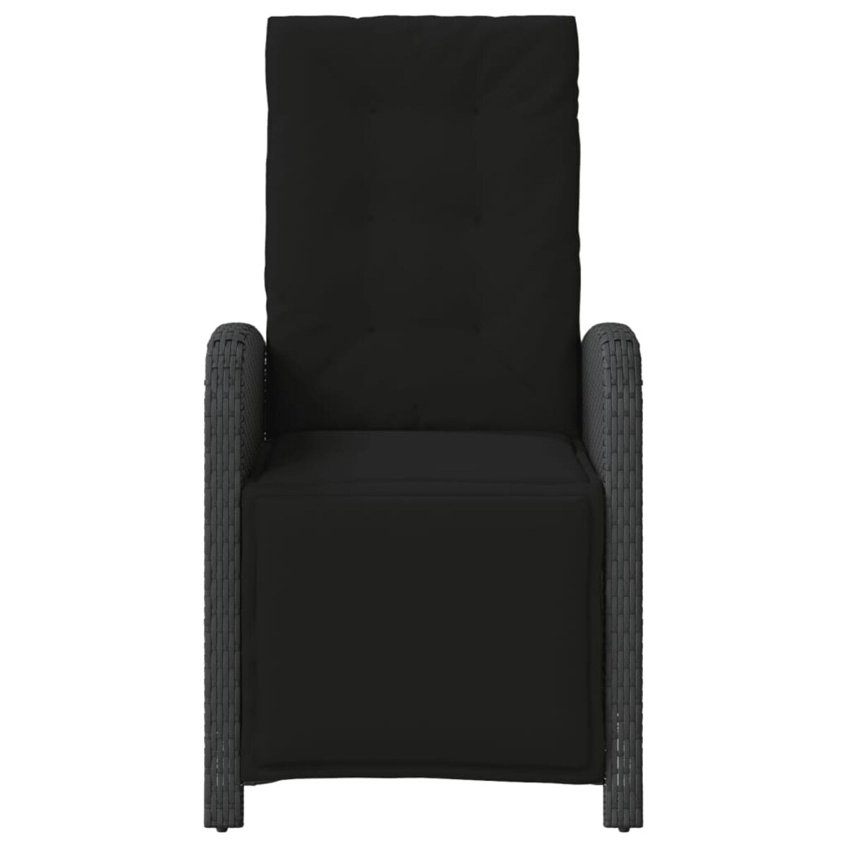 vidaXL Rozkładane fotele ogrodowe z podnóżkiem, 2 szt., czarne