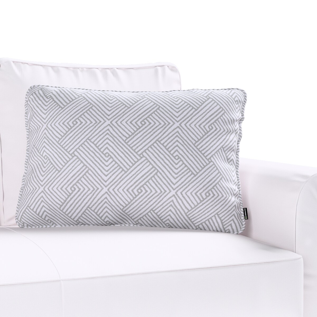 Poszewka Gabi na poduszkę prostokątna 60x40 szare wzory geometryczne