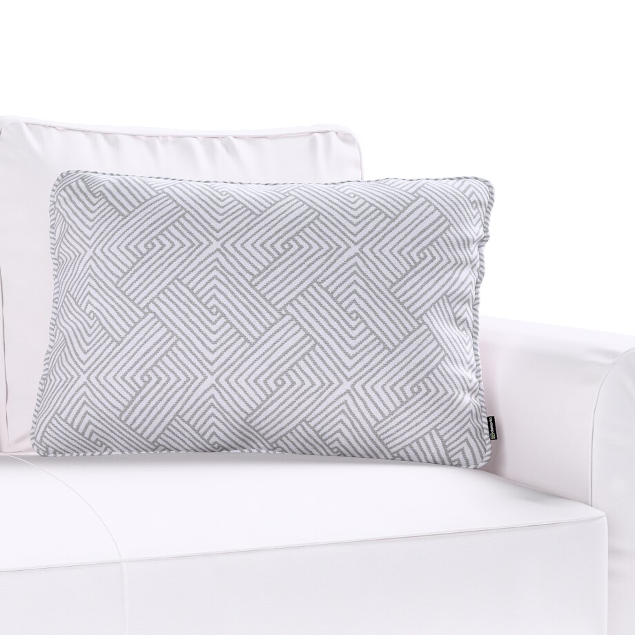 Poszewka Gabi na poduszkę prostokątna 60x40 szare wzory geometryczne