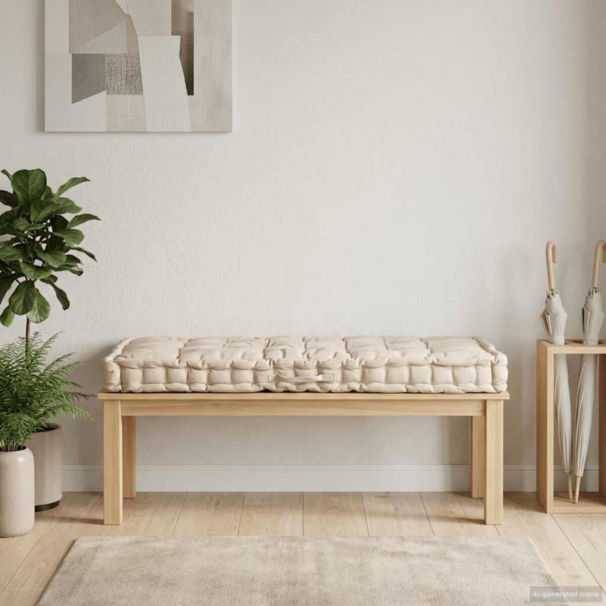 vidaXL Poduszka na podłogę lub palety, bawełna, 120x80x10 cm, beżowa