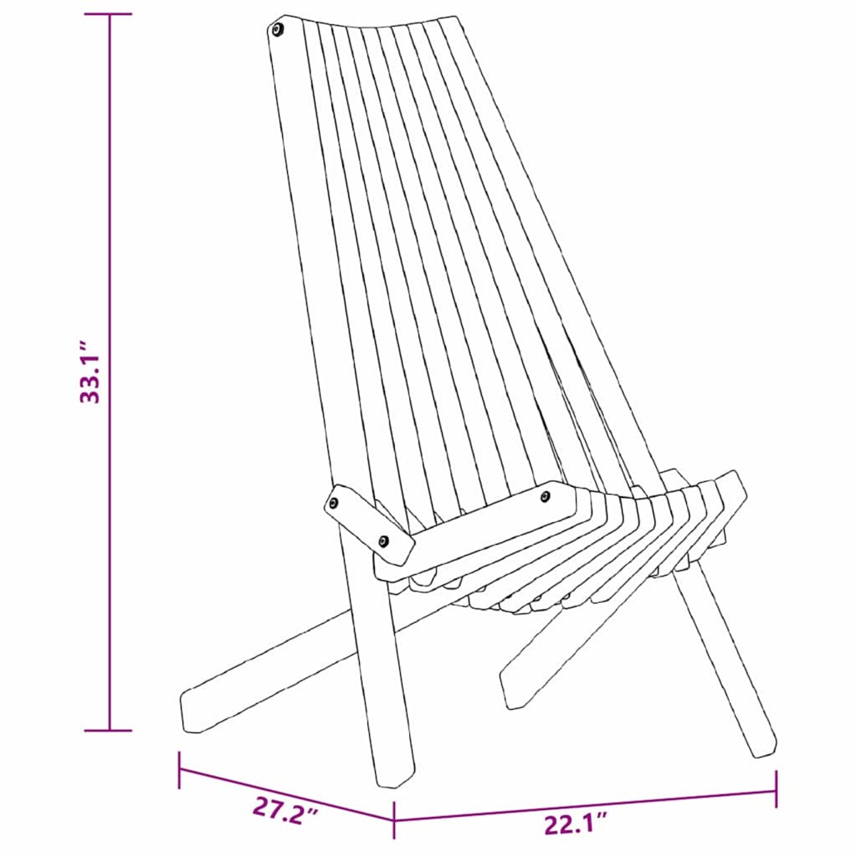 vidaXL Składane krzesła ogrodowe 2 pcs Brązowy 56 x 69 x 84 m