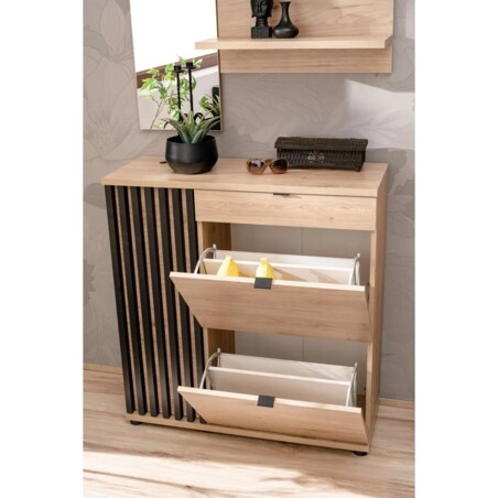 Garderoba do przedpokoju PEDRO I hickory jackson/czarna