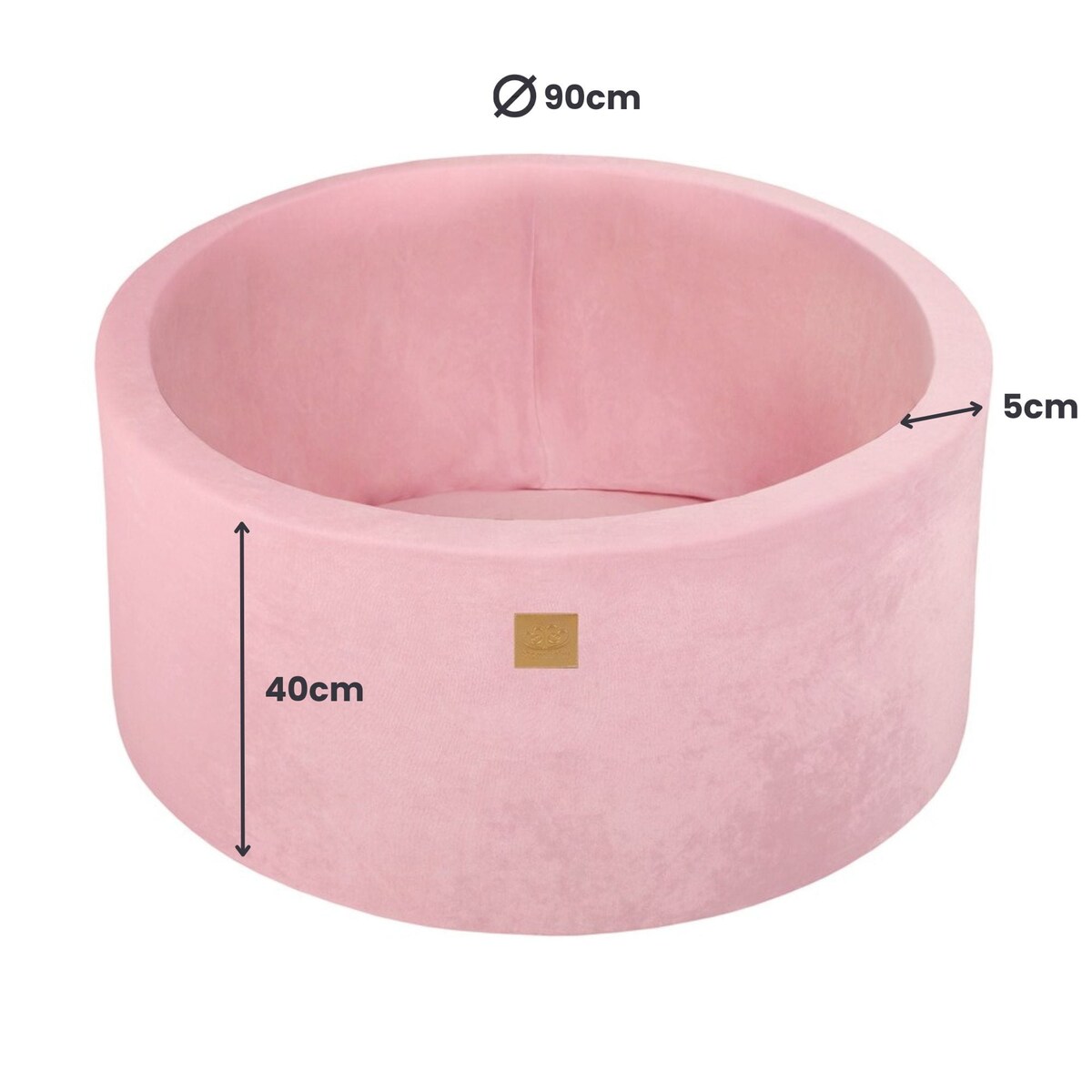 Okrągły Suchy Basen dla Dziecka 90x40cm/bez Piłek, Velvet, Pudroworóżowy