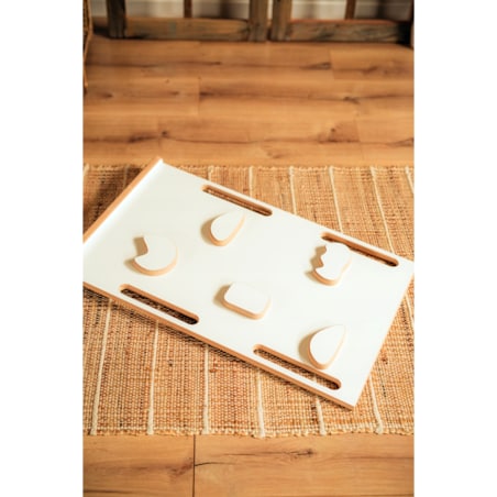 Zestaw BUJAK MONTESSORI Poduszka RÓŻ +Ścianka + Krzesło Blat Zjeżdżalnia CE