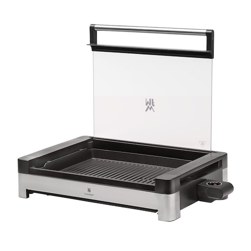 Grill elektryczny stołowy ze szklaną pokrywą Lono, 41.3 x 60 x 11.7 cm, WMF
