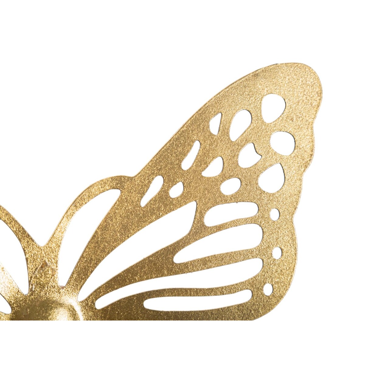 Zestaw 4 dekoracji ściennych Butterflies, kolor złoty, żelazo, wysokości 29, 19, 16 i 12 cm, motyw: motyle, do salonu i przedpokoju, Mauro Ferretti