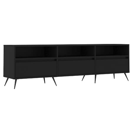 vidaXL Szafka pod TV, czarna, 150x30x44,5 cm, materiał drewnopochodny