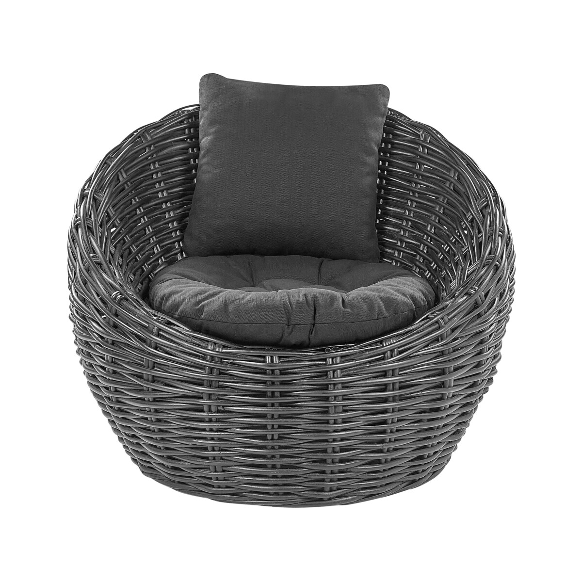 Fotel ogrodowy rattanowy czarny LERICI