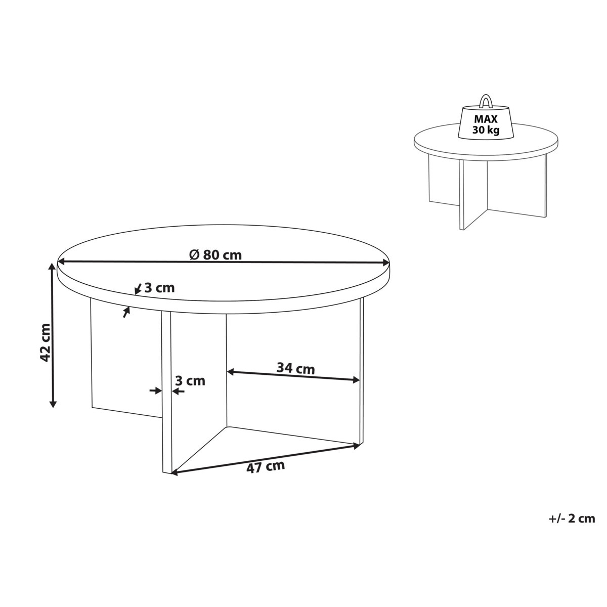 Stolik kawowy STANTON Szary