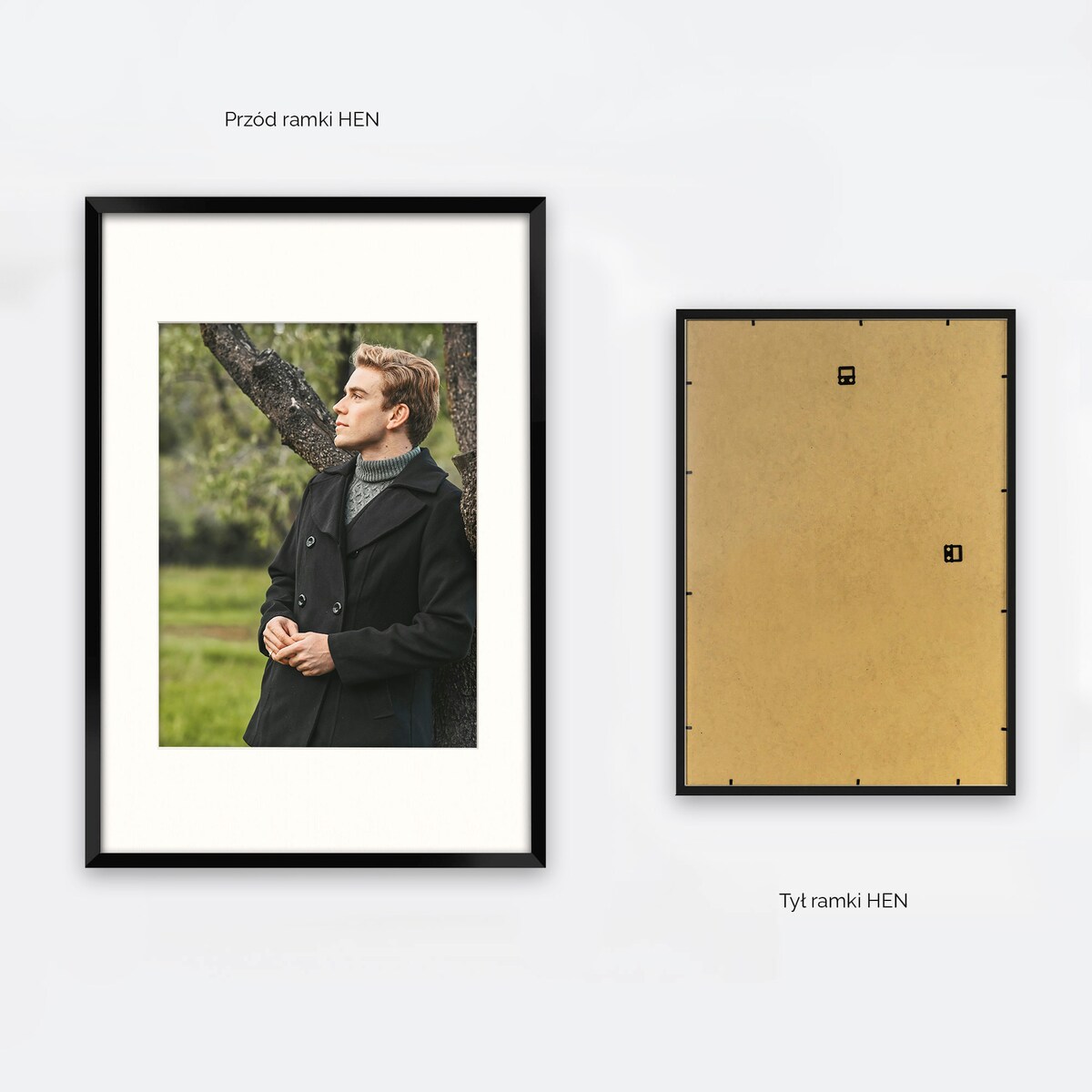 Ramka na zdjęcia z passe partout czarna ramka 40x60 cm z okienkiem passe partout na zdjęcie 30x40 cm FRAMAI