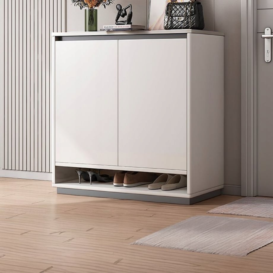 Nowoczesna komoda szafka biała pojemna na buty obuwie regał 2 drzwi duża