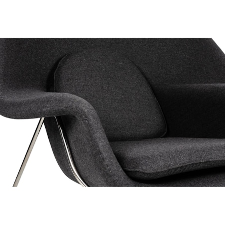 Fotel z wełny COZY JH-C06.GREY.4 z podnóżkiem szary, King Home