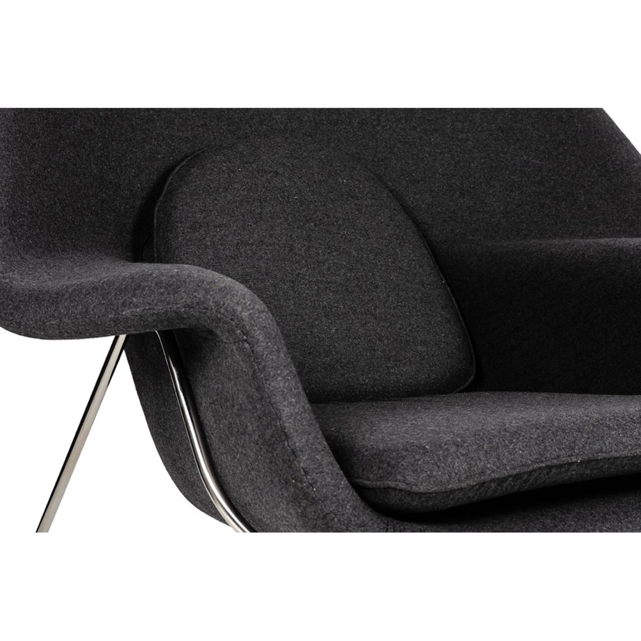 Fotel z wełny COZY JH-C06.GREY.4 z podnóżkiem szary, King Home