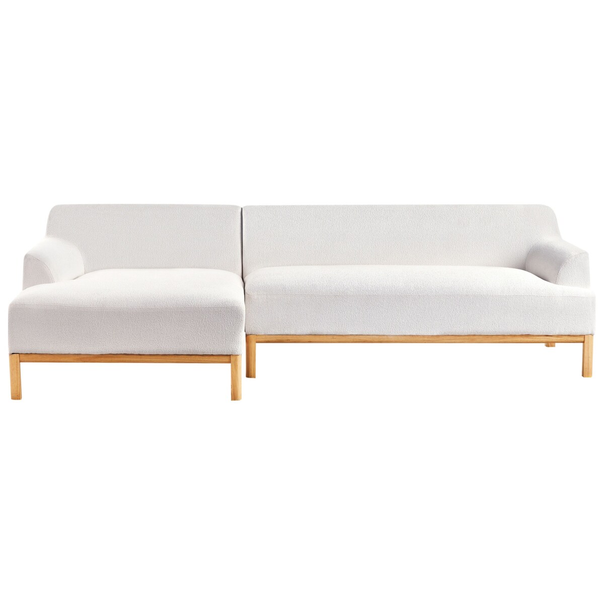 Sofa narożna prawostronna SOSJO Złamana biel Boucle Prawostronny