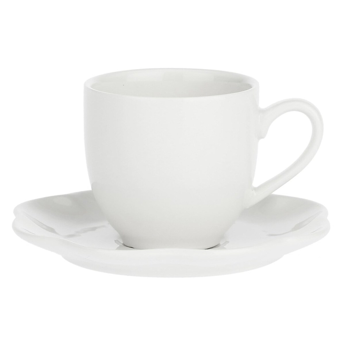 Zestaw 6 filiżanek do kawy ze spodkiem Villadeifiori - Biały, 85 ml