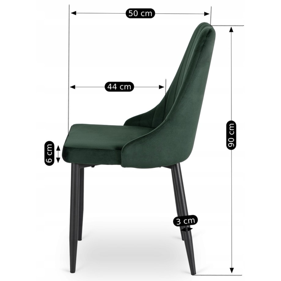 Krzesło Tapicerowane Welurowe Zielone Do Jadalni Salonu Kuchenne Loft BARI