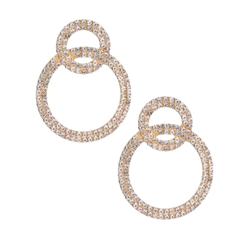 ZŁOTE kolczyki kółka KOŁA kryształki błyszczące eleganckie sztyfty