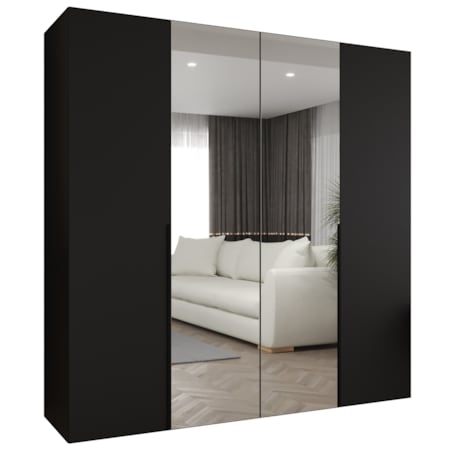 Szafa uchylna otwierana ALICANTE 2 200 wys. 202 cm Czarny + u. Czarny