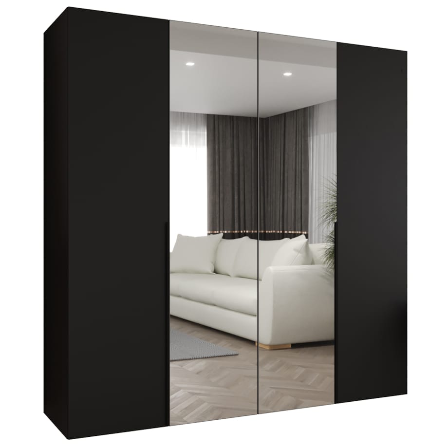 Szafa uchylna otwierana ALICANTE 2 200 wys. 202 cm Czarny + u. Czarny