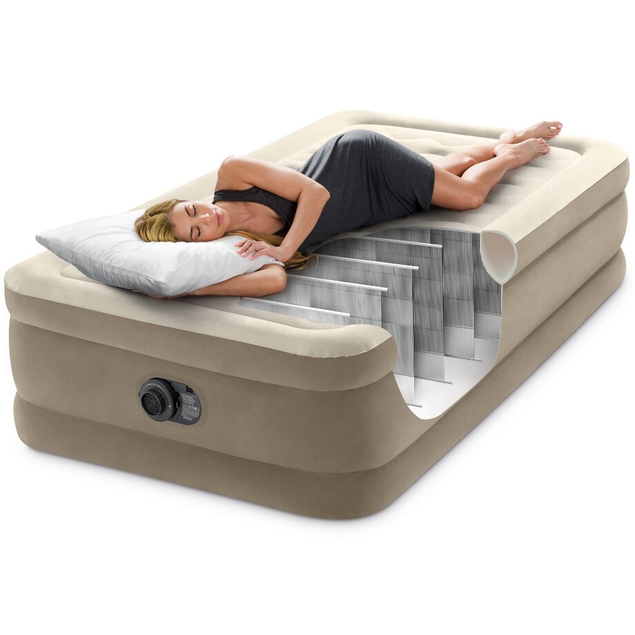 Materac welurowy z pompką 191x99x46 cm INTEX