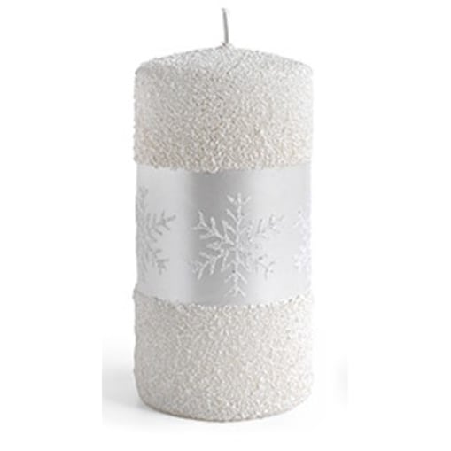 Świeca SNOW QUEEN walec mały 7x10cm parafinowa biała