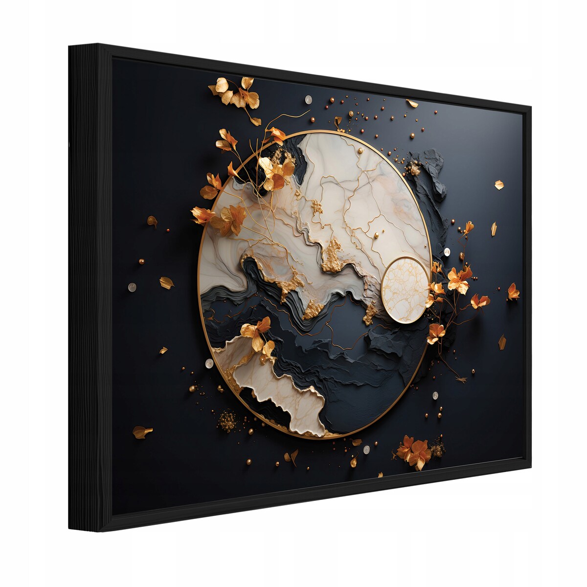 Obraz W Ramie Do Sypialni Salonu Na Płótnie Abstrakcja Nowoczesny Czarny 100x70