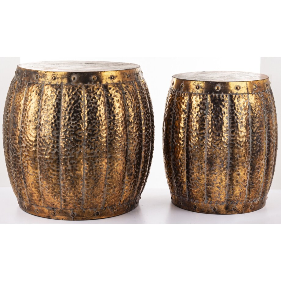 Stolik boczny 2 szt. metalowy 50x46x46 i 45x35x36 cm TUNN