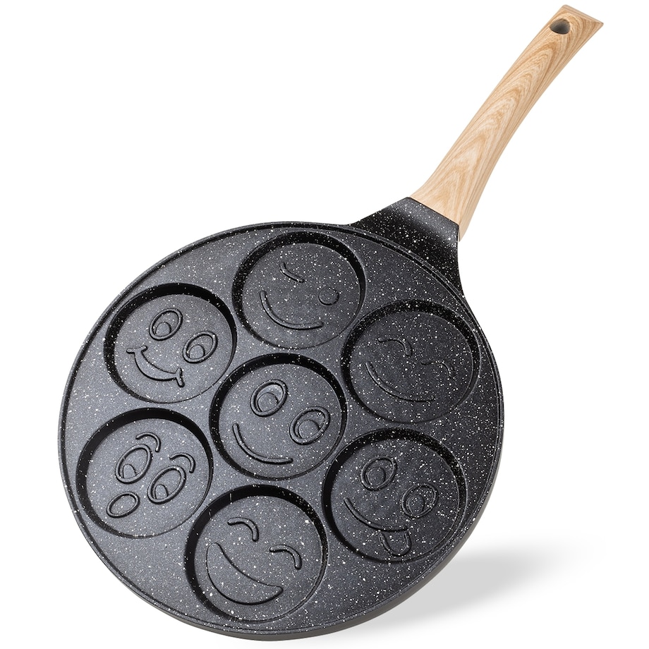 Marmurowa patelnia do pancakes naleśników jajek BUŹKI MINKI EMOTKI 26cm KAMILLE