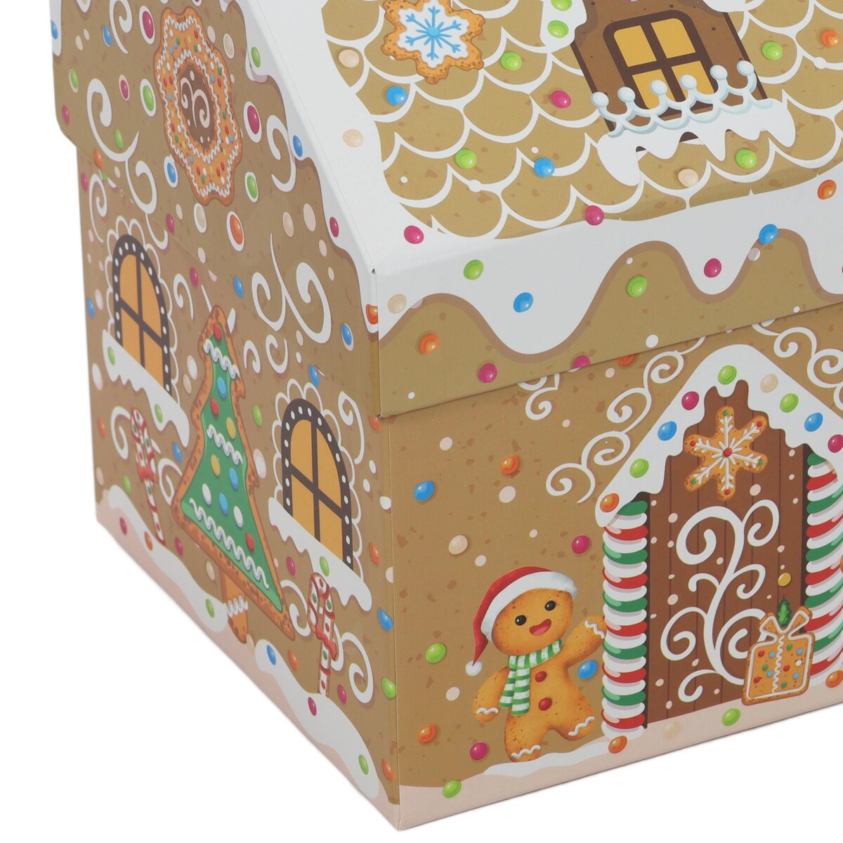 Pudełka świąteczne w kształcie domku, zestaw 2 szt.