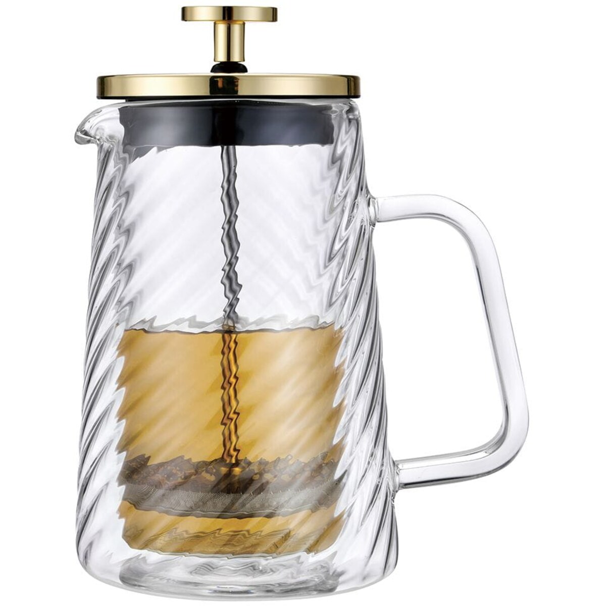 Zaparzacz do kawy herbaty szklany 350ml French Press złoty KLAUSBERG