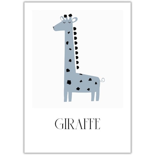 plakat zwierzaki z afryki giraffe 30x40 cm