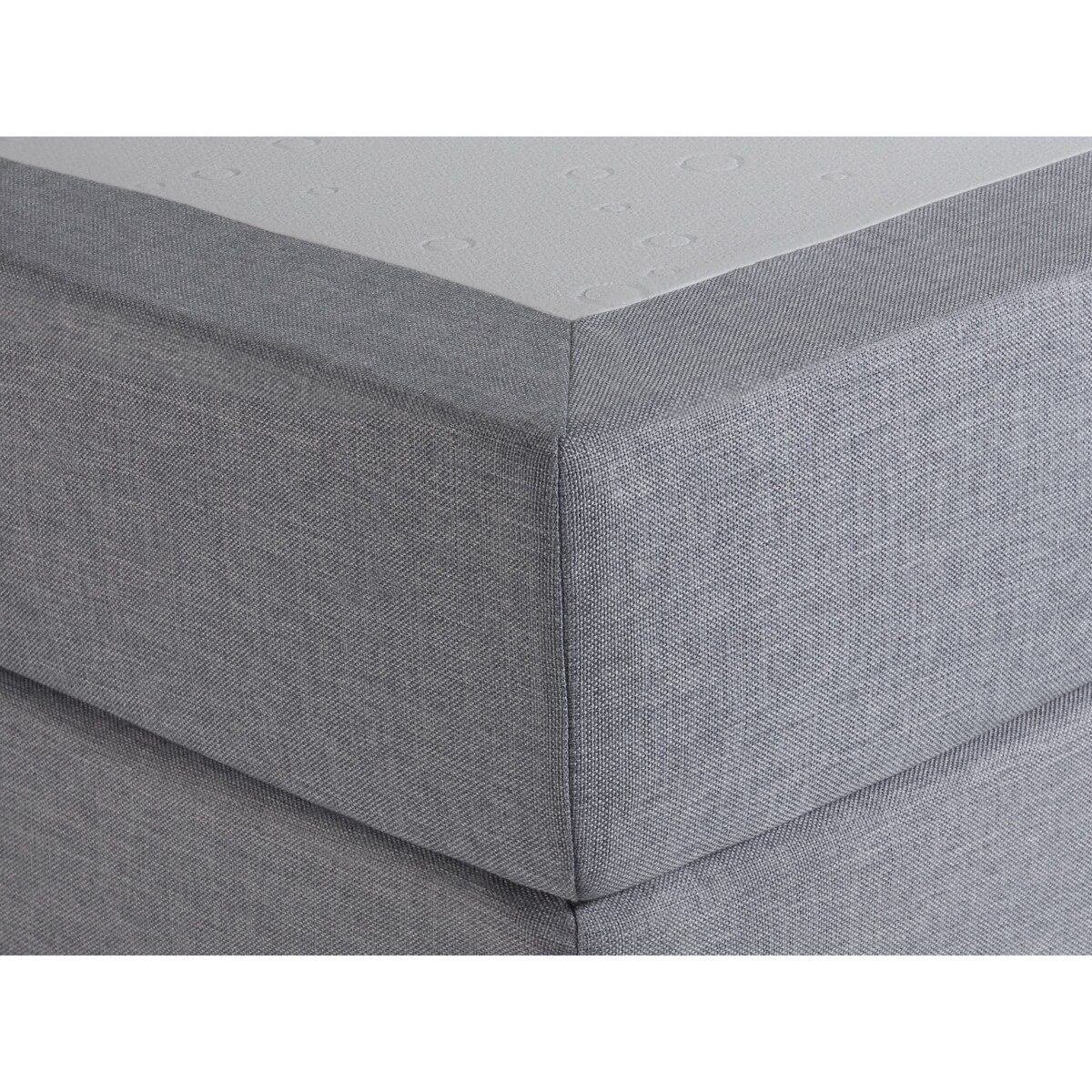 Łóżko kontynentalne tapicerowane 180 x 200 cm jasnoszare PRESIDENT