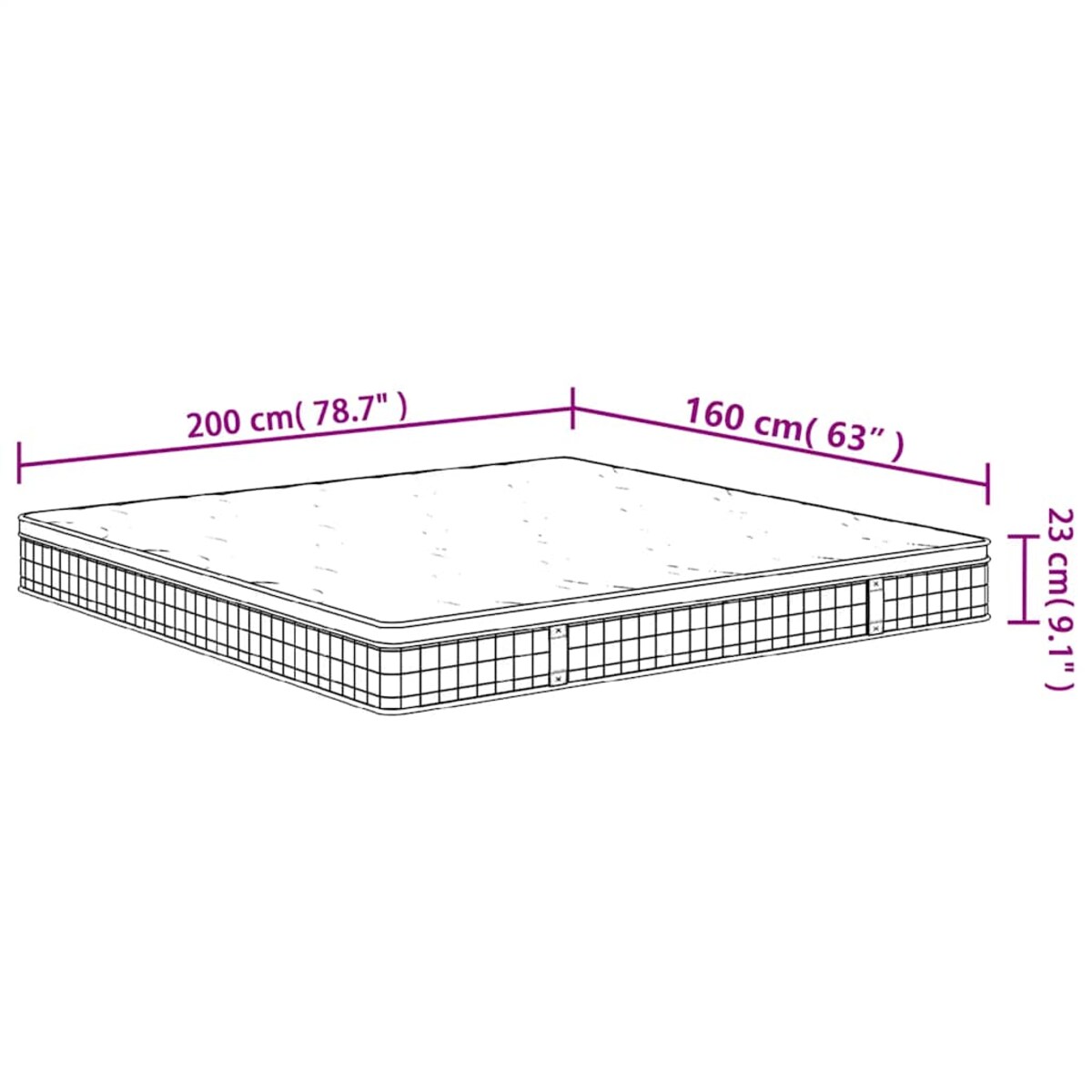 vidaXL Materac bonellowy, twardość średnia, 160x200 cm