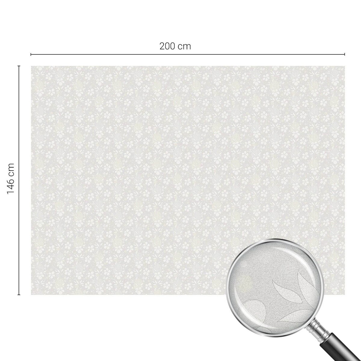 Witraż samoprzylepny dekoracyjny - Delikatne kwiaty na jasnym tle - 200x146 cm