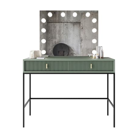 Toaletka MIDNIGHT ELITE z lustrem LED na stelażu, zielona