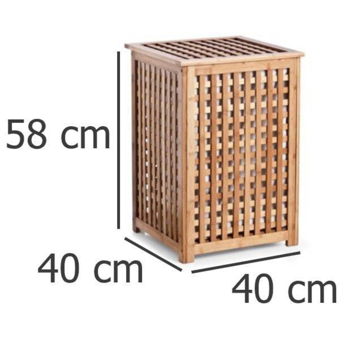 Bambusowy kosz na pranie z pokrywką - 92 litry, wyjmowany wkład, BAMBOO ZELLER, kolor brązowy