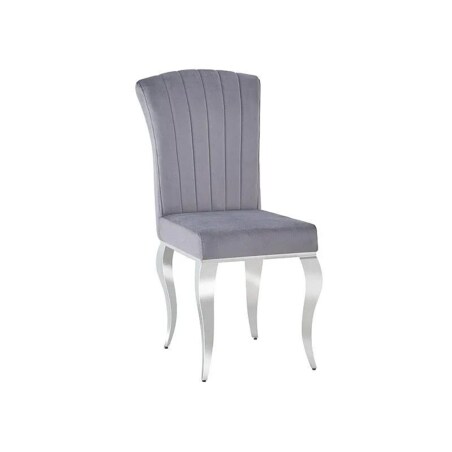 Krzesło tapicerowane PRINCE VELVET szare/chrom