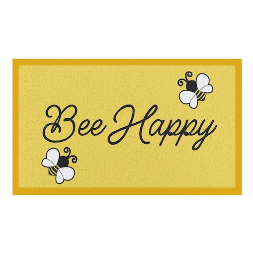 Wycieraczka Żółta wycieraczka Bee Happy - (90 x 60 cm)